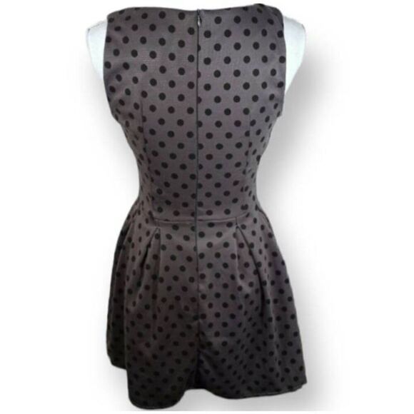 SANS SOUCI GRAY AND BLACK POLKA-DOT SKATER DRESS SZ.M EUC. - Picture 3 of 5